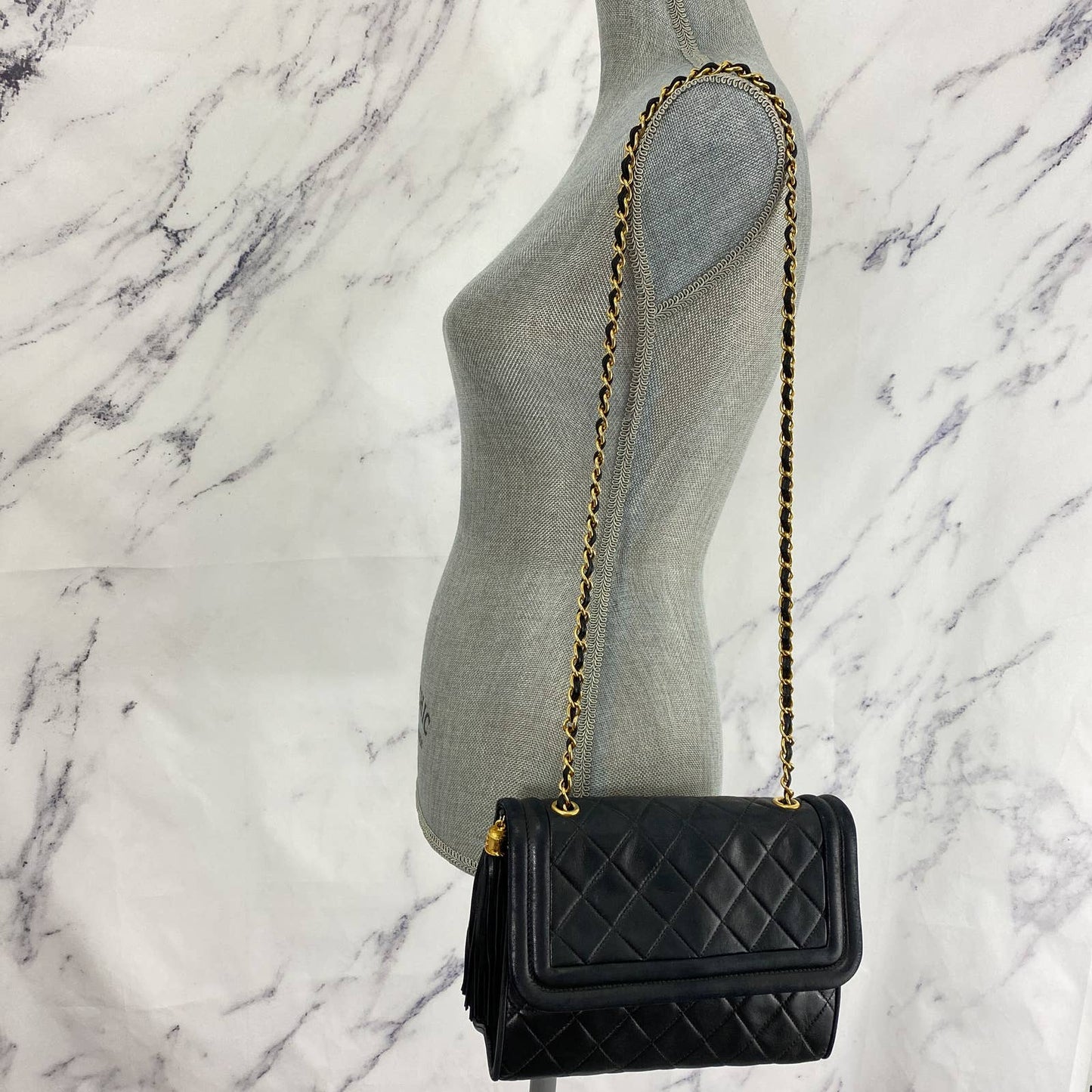 Chanel | Vintage Quilted Matelasse Tassel Chain Shoulder Bag
