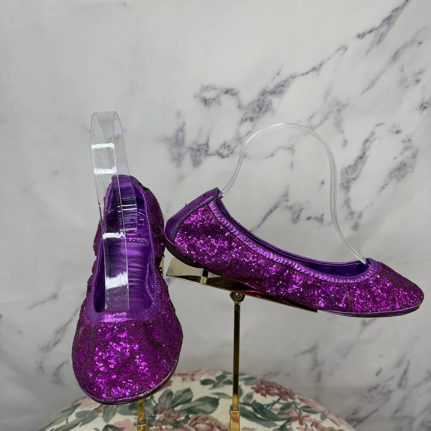 Tory Burch | Glitter Eddie Ballet Flats | Size 7