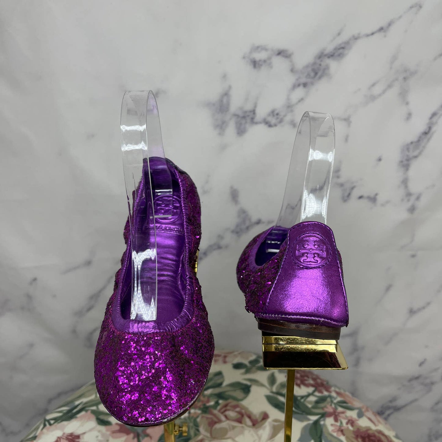 Tory Burch | Glitter Eddie Ballet Flats | Size 7