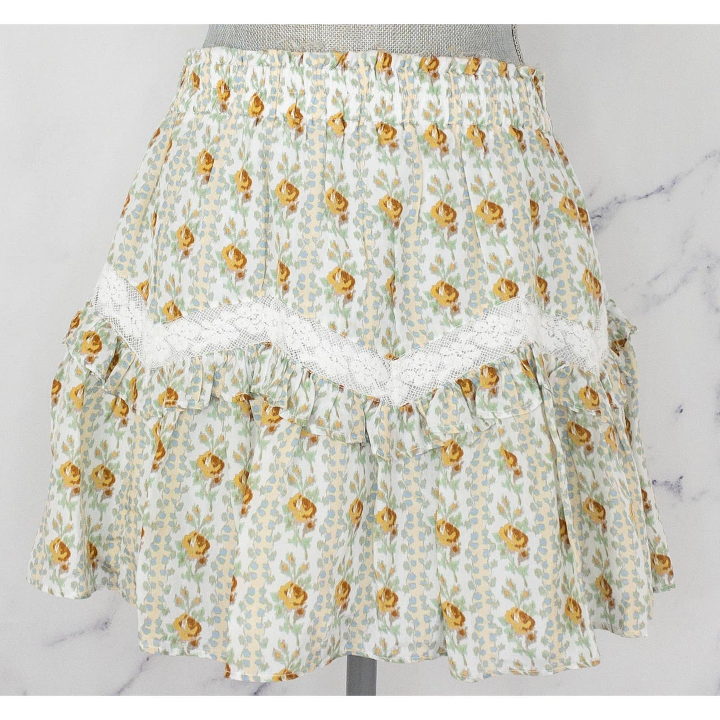 LoveShackFancy | Piccolo Skirt in Apricot Ice | Sz L