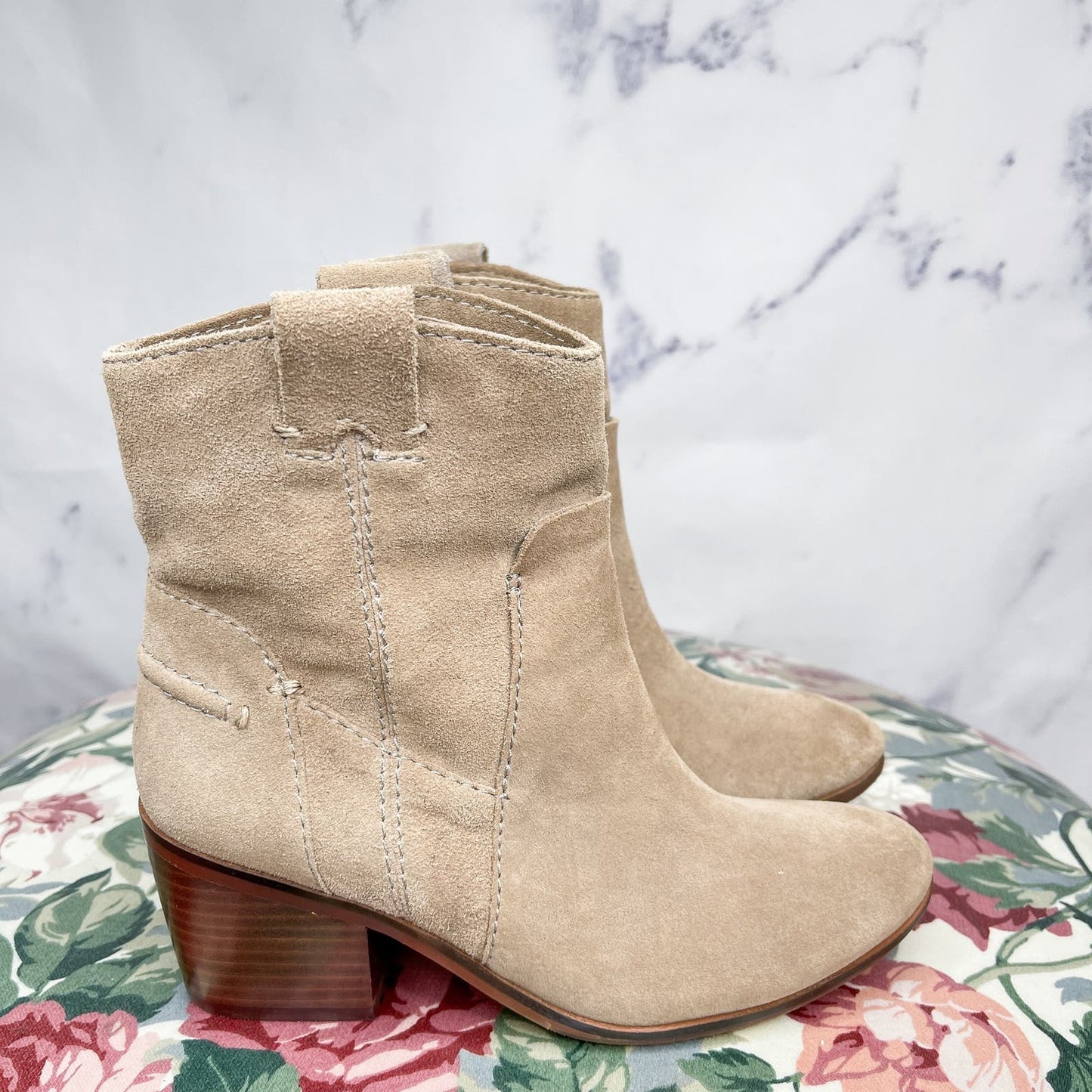 Vince Camuto | Maves Tan Suede Booties | 6.5