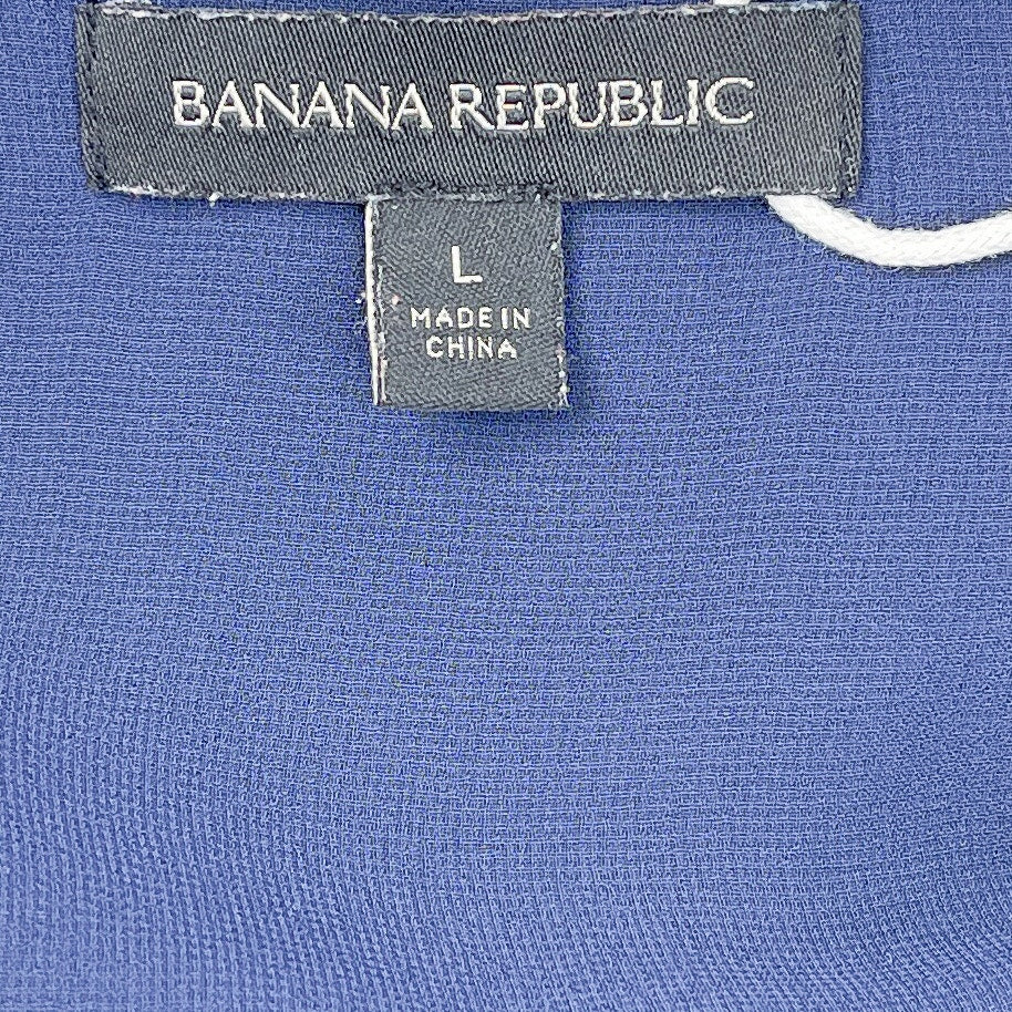 Banana Republic | Navy Semi-Sheer Long Sleeve Shirt | L