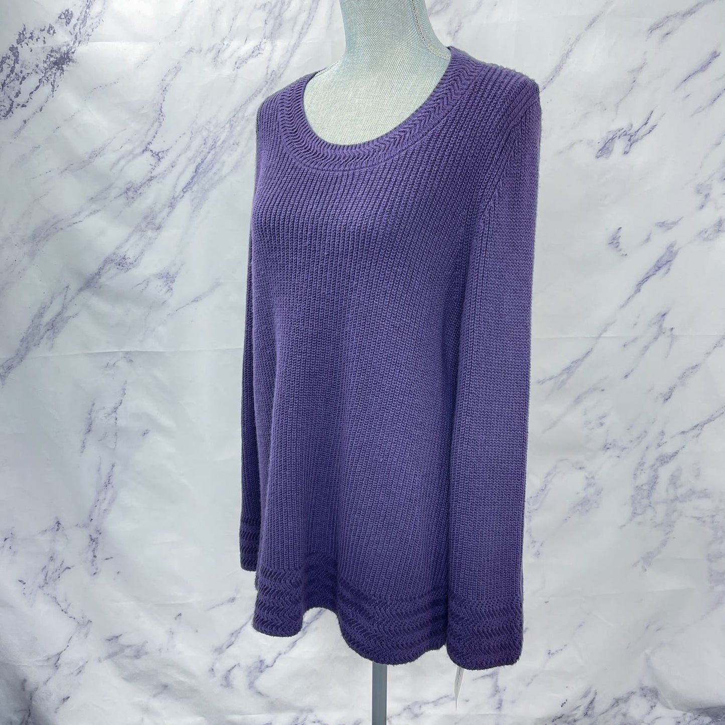 Style & Co | Purple Chunky Cable Knit Sweater | 0X