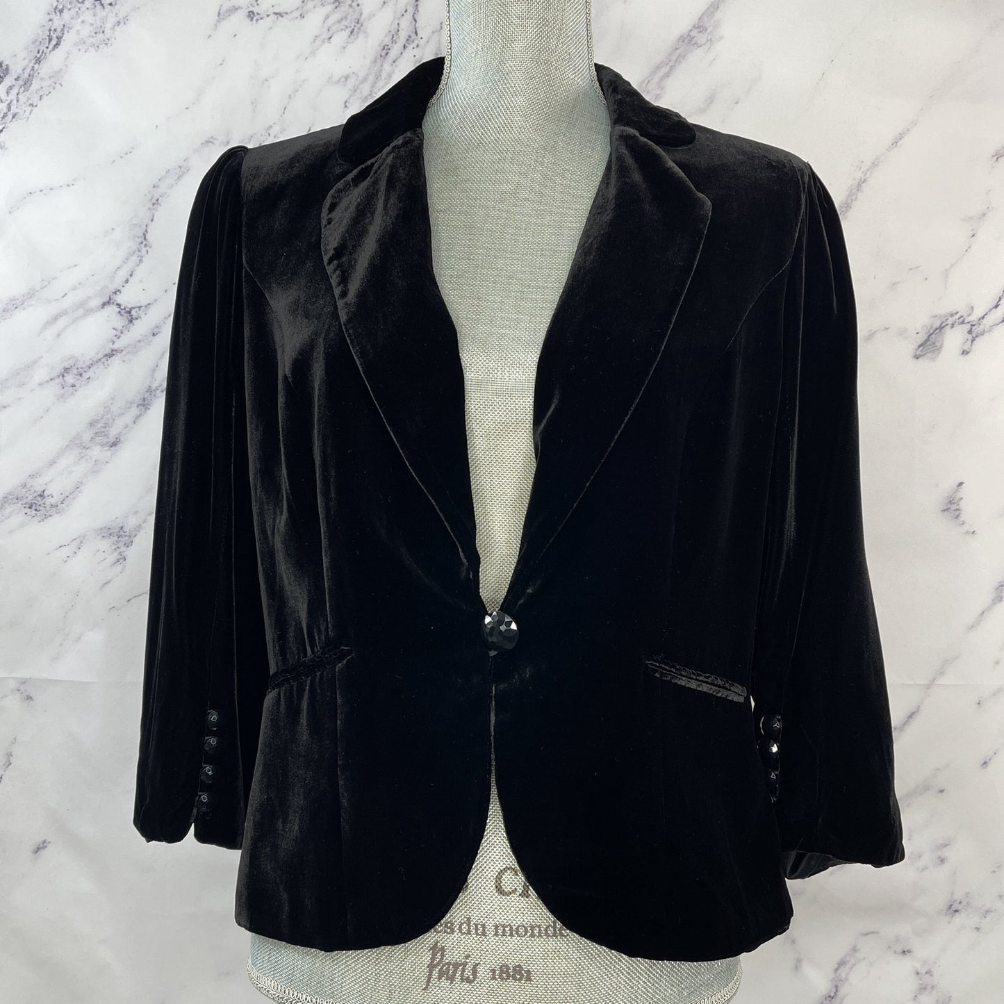 Ann Taylor LOFT | Black Velvet Blazer Silk Blend | 10