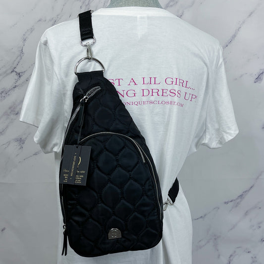 House of Harlow 1960 | Black Quilted Sling Bag / Crossbody