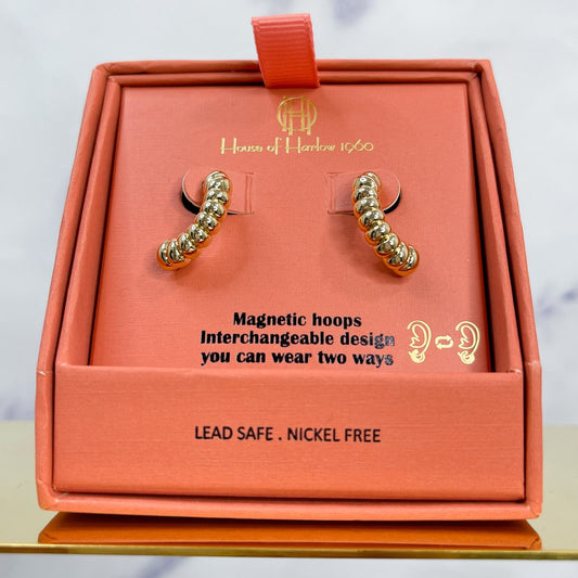 House of Harlow 1960 | Gold-Tone Magnetic Hoop Earrings