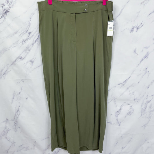 Jessica Simpson | Melba Pleated Wide-Leg Trouser Olive Night | 18W
