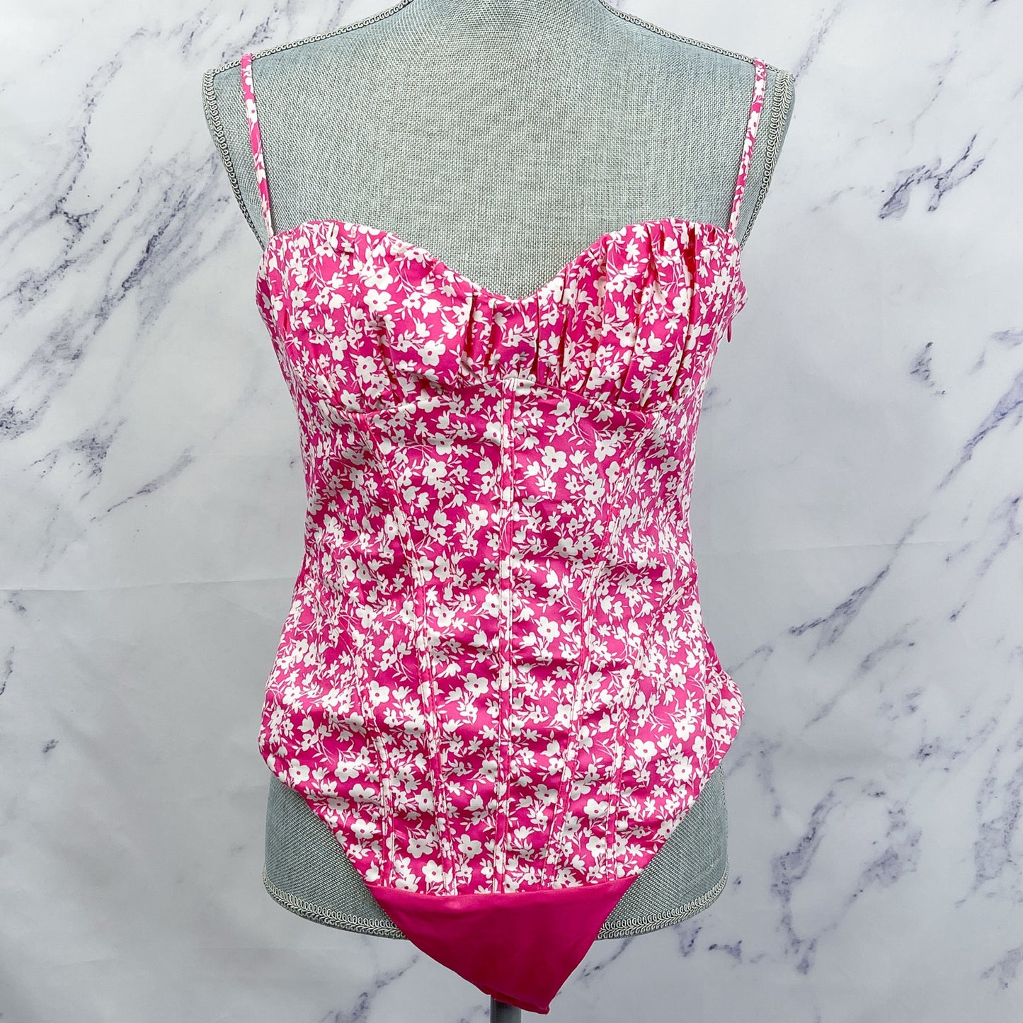 Zara | Floral Thong Bodysuit | L