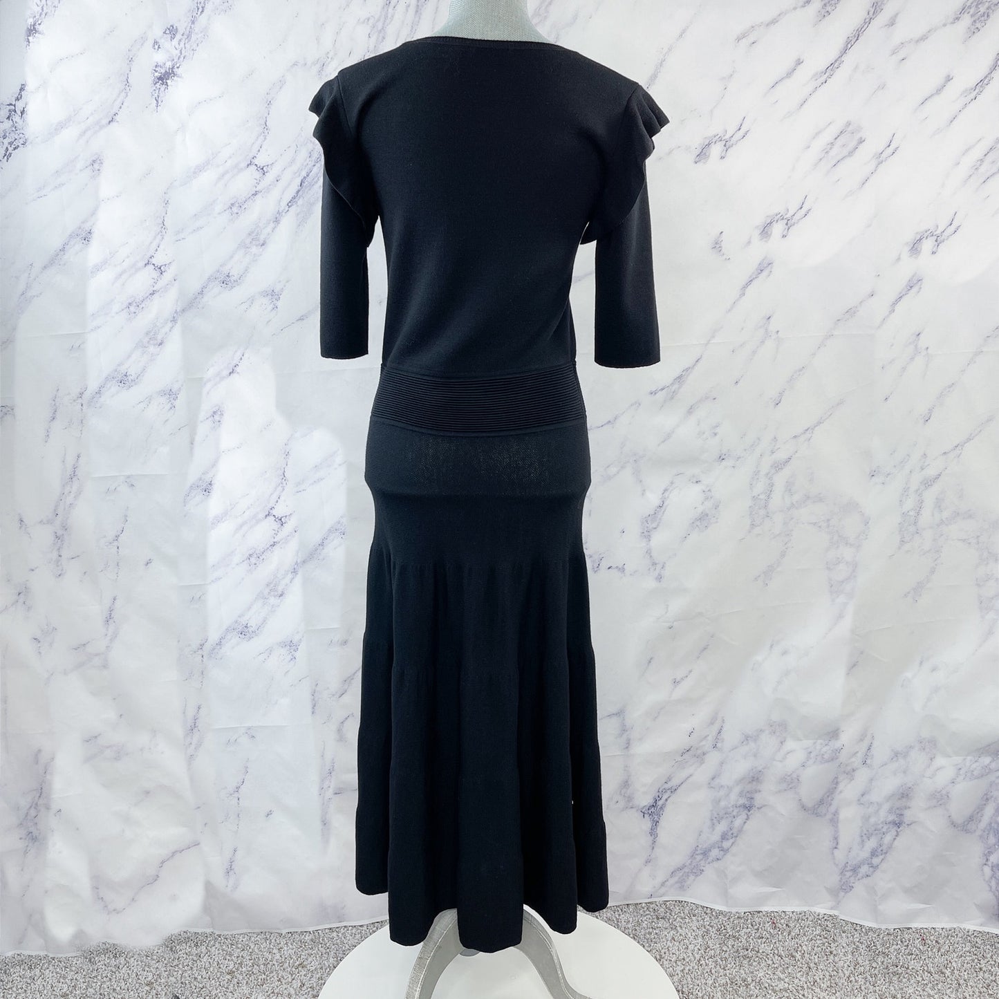 Agnona | Black Wool Knit Maxi Dress | Sz IT 44 / US 8