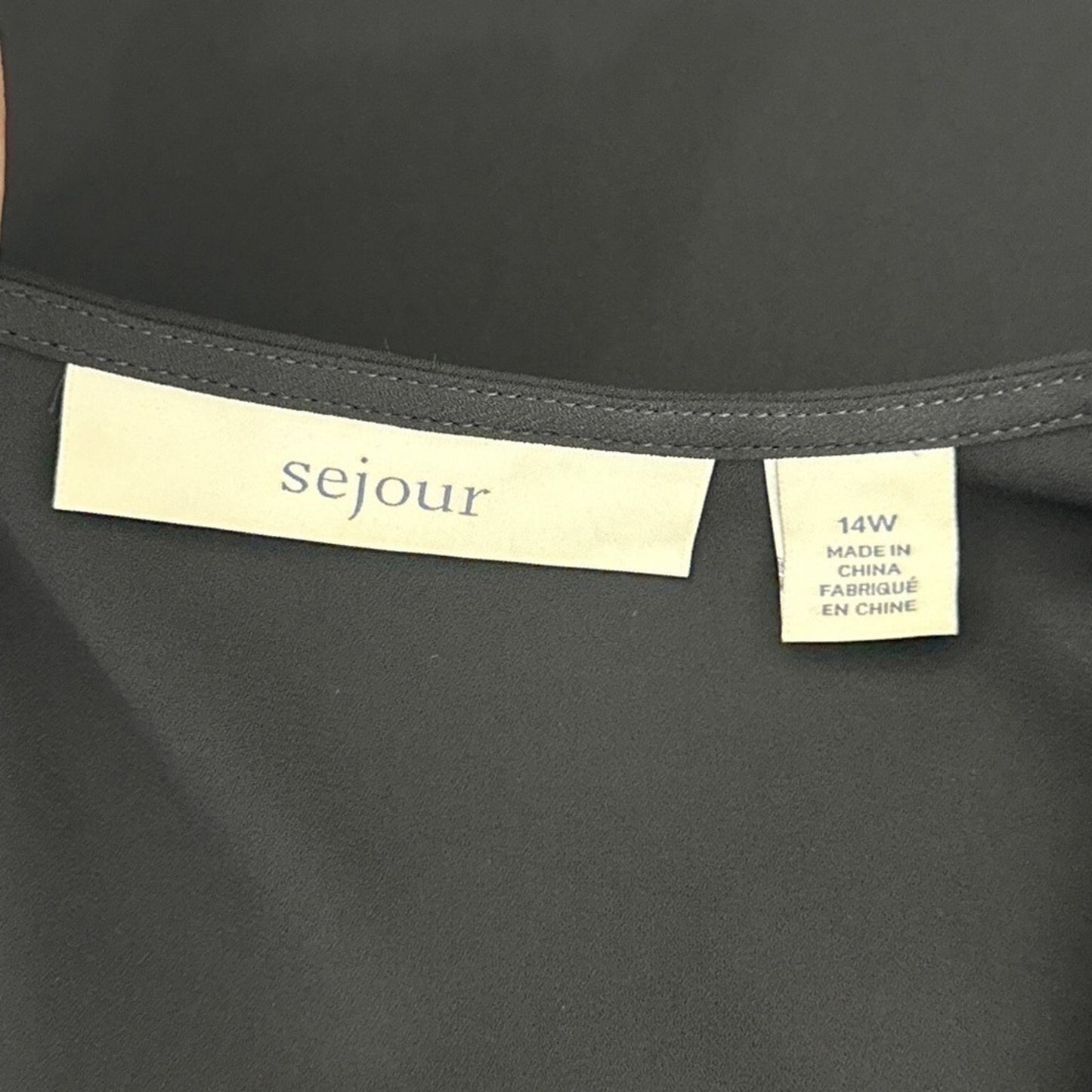 Sejour | Black Sleeveless Blouse | 14W
