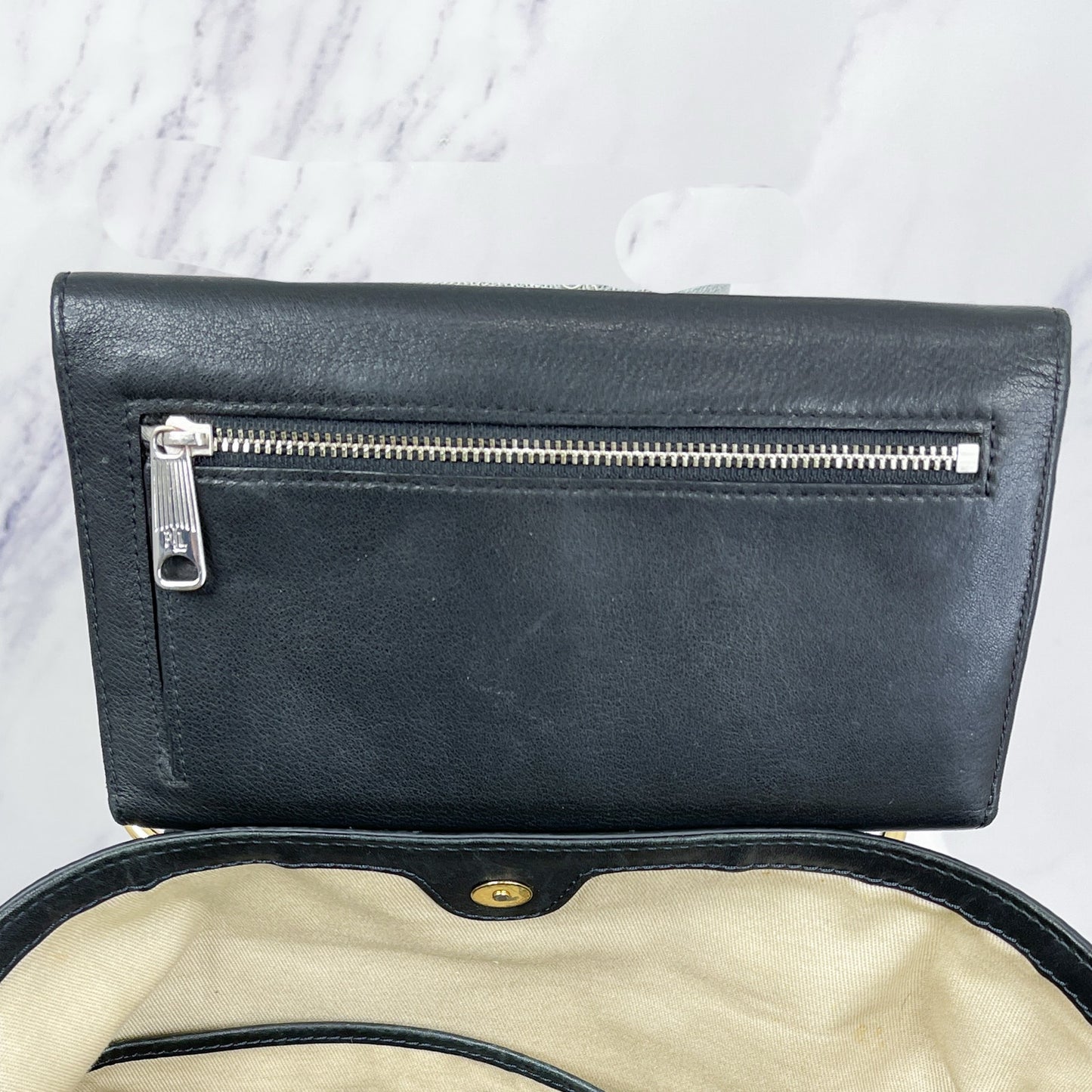 LAUREN Ralph Lauren | Black Leather Trifold Wallet