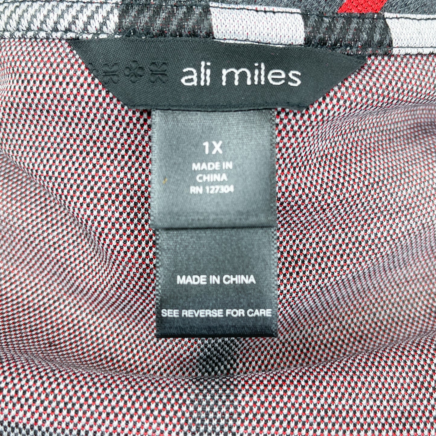 Ali Miles | Plaid Print Cowl Neckline 3/4 Sleeve Poncho | 1X