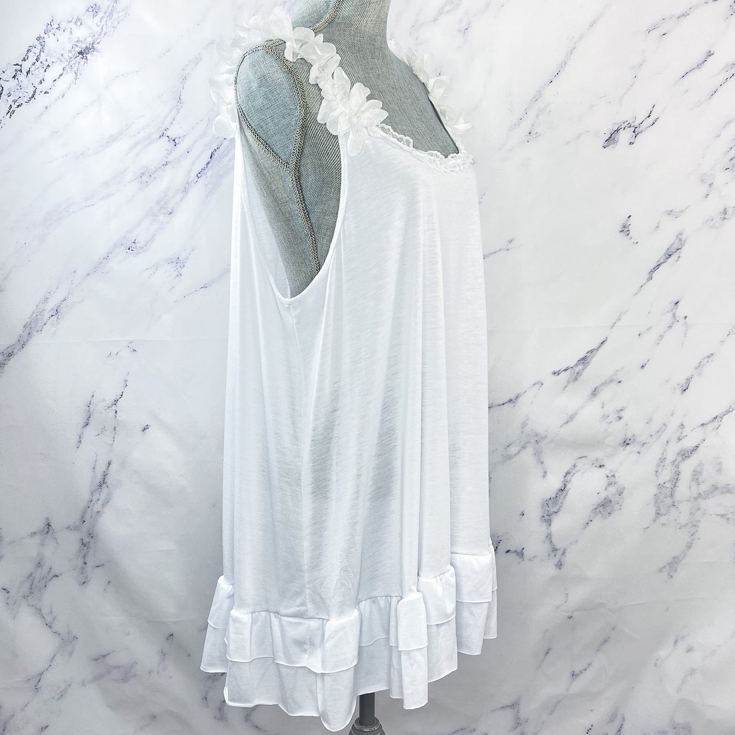 Mislook | White Ruffle Tunic Tank | 2XL