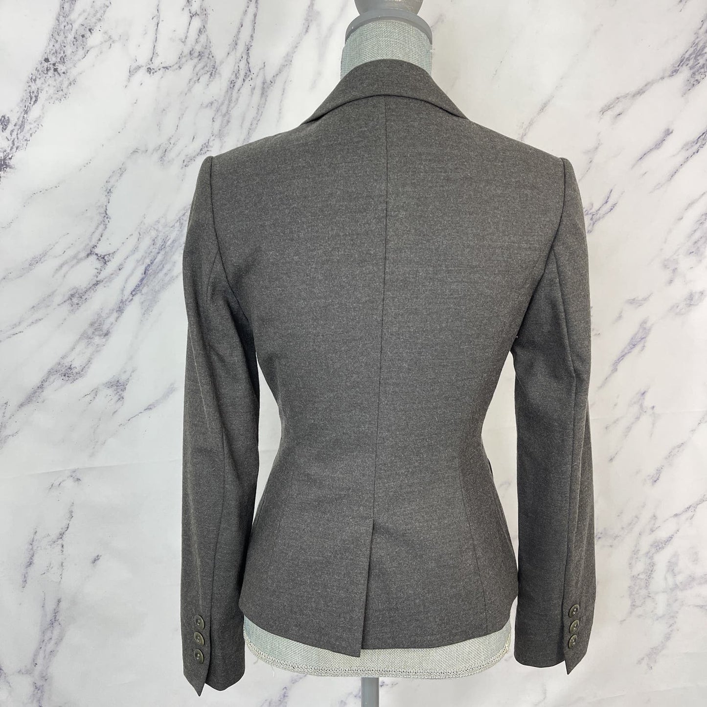 Ted Baker London | Grey Fitted Wool Blend Blazer | 1 (0-2)