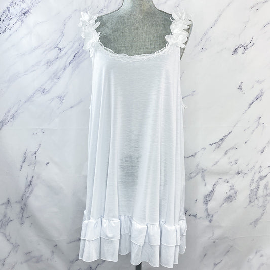 Mislook | White Ruffle Tunic Tank | 2XL