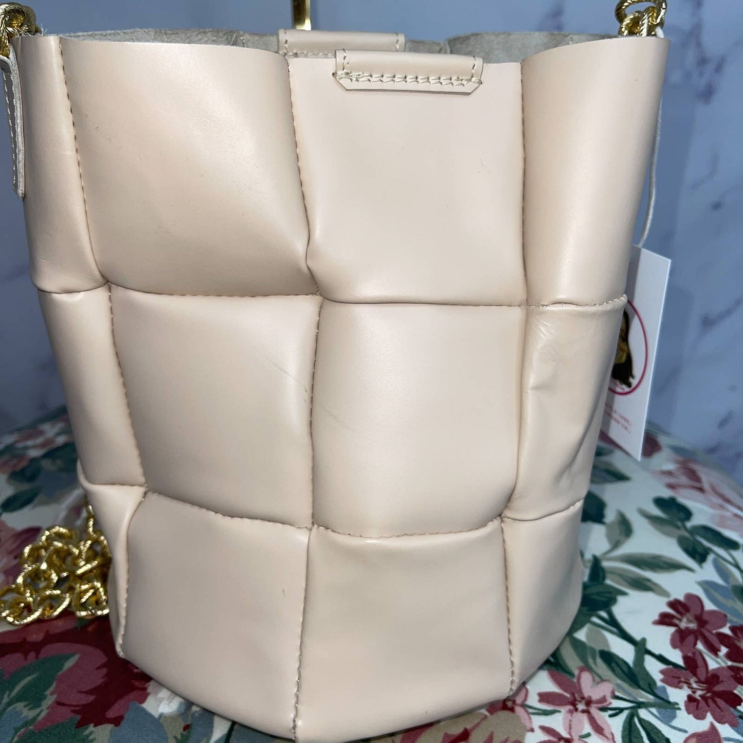 Falor Firenze | Cream Natural Leather Bucket Bag