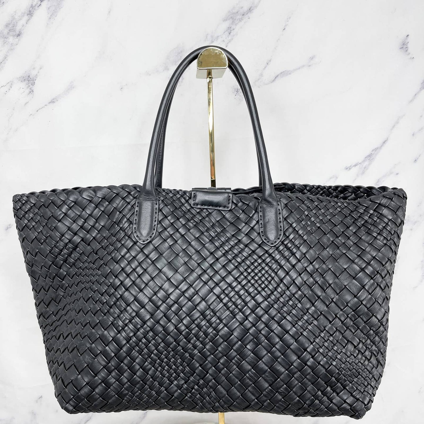 Falor Firenze | Hand Woven Black Leather Tote