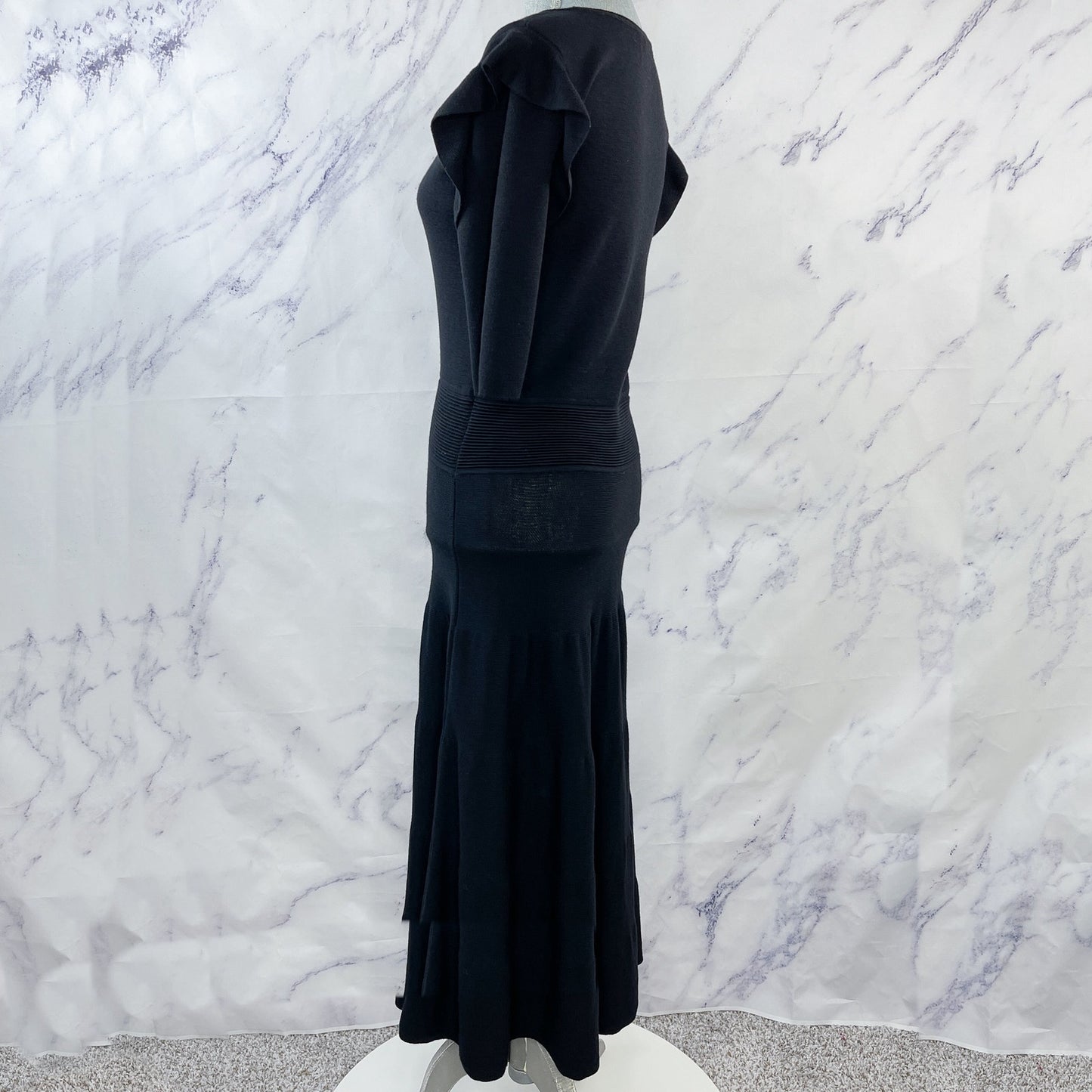 Agnona | Black Wool Knit Maxi Dress | Sz IT 44 / US 8