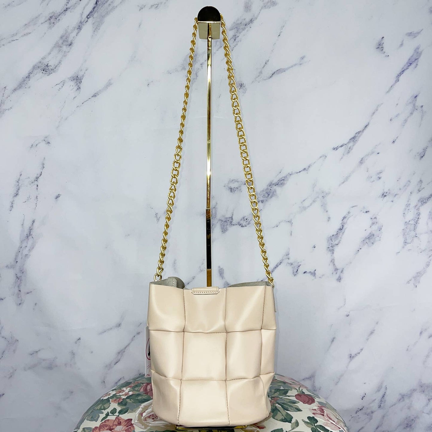 Falor Firenze | Cream Natural Leather Bucket Bag