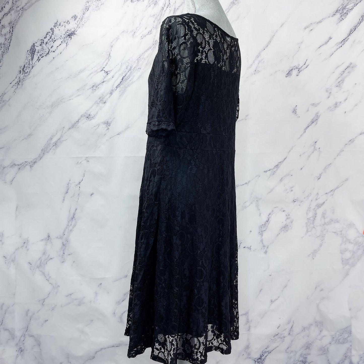 Pinup Fashion | Lace Midi Black Dress | 16