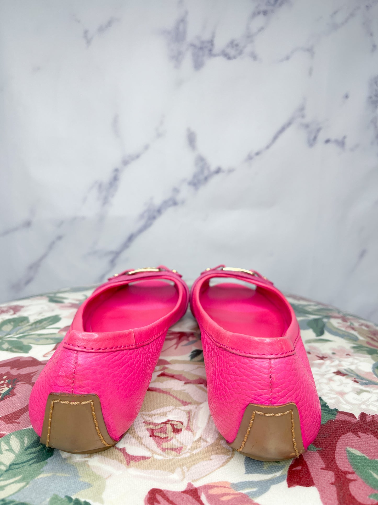Tory Burch | Pink Fuchsia Open Toe Flats
