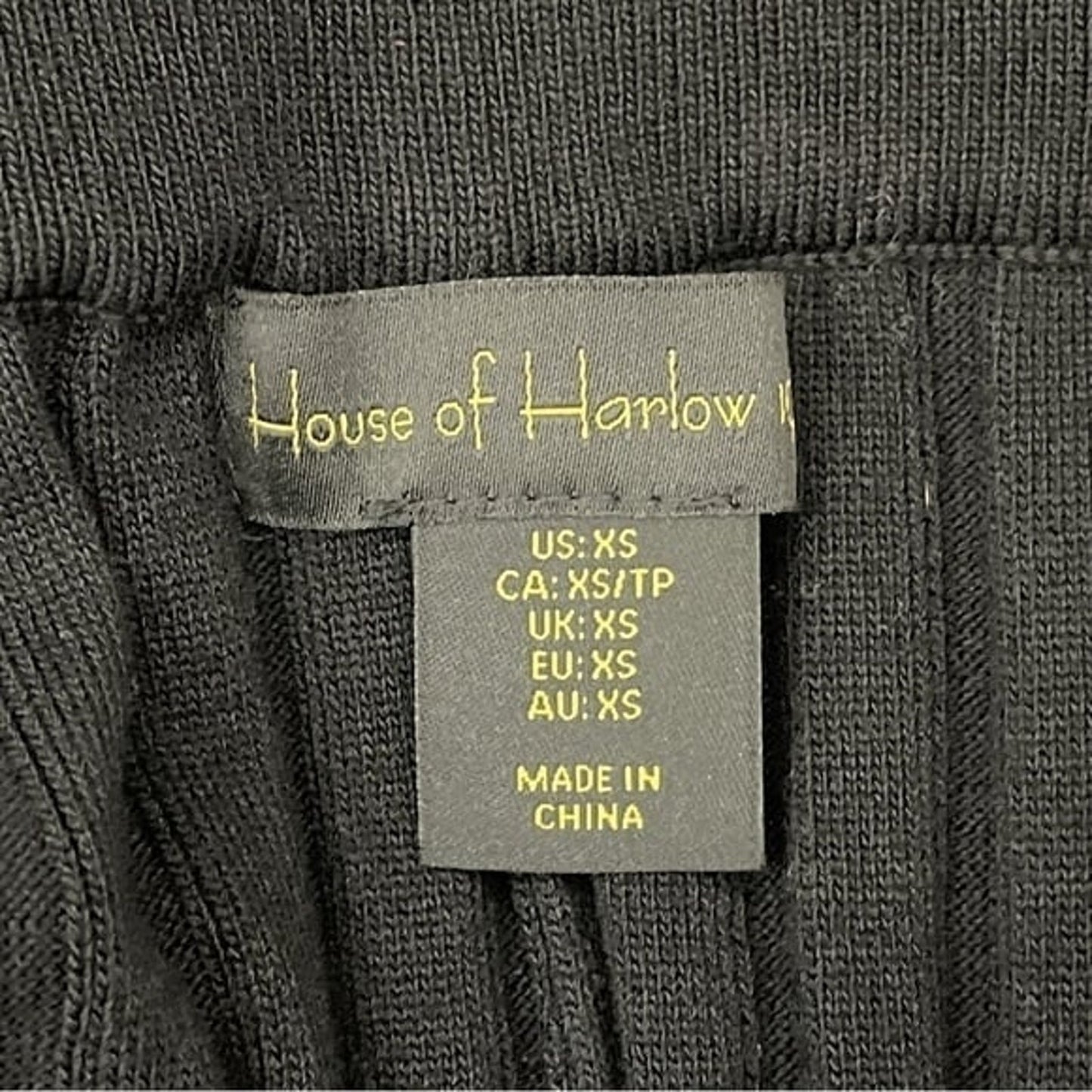 House of Harlow 1960 | Black Ribbed Flare Pants | XS