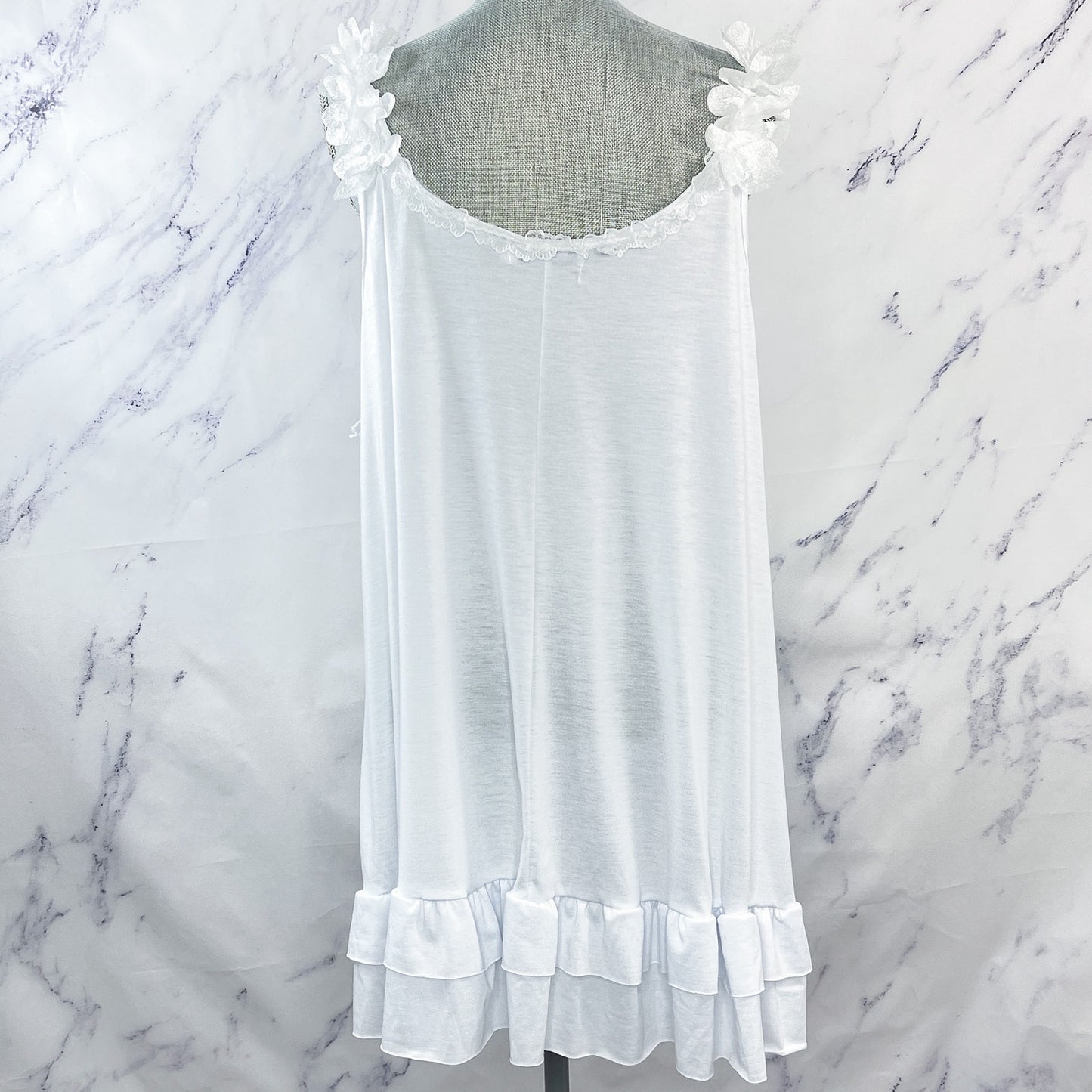 Mislook | White Ruffle Tunic Tank | 2XL