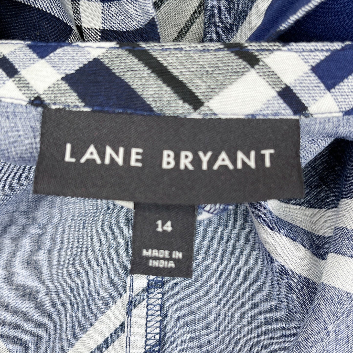 Lane Bryant | Plaid Slit V-Neck 3/4 Sleeve Shirt | 14