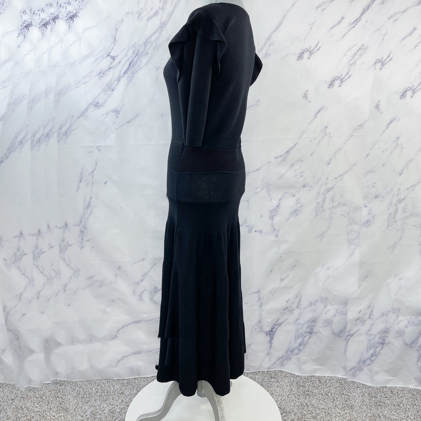 Agnona | Black Wool Knit Maxi Dress | Sz IT 44 / US 8