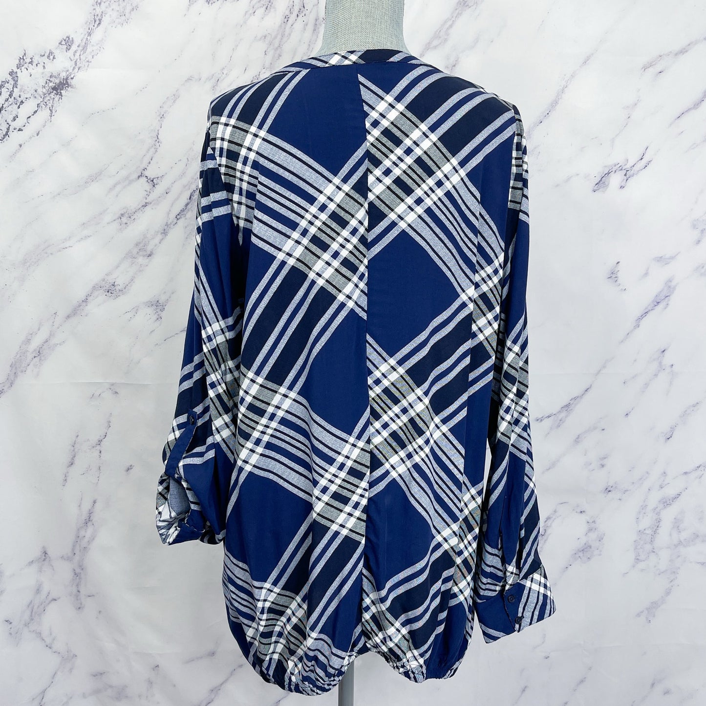 Lane Bryant | Plaid Slit V-Neck 3/4 Sleeve Shirt | 14