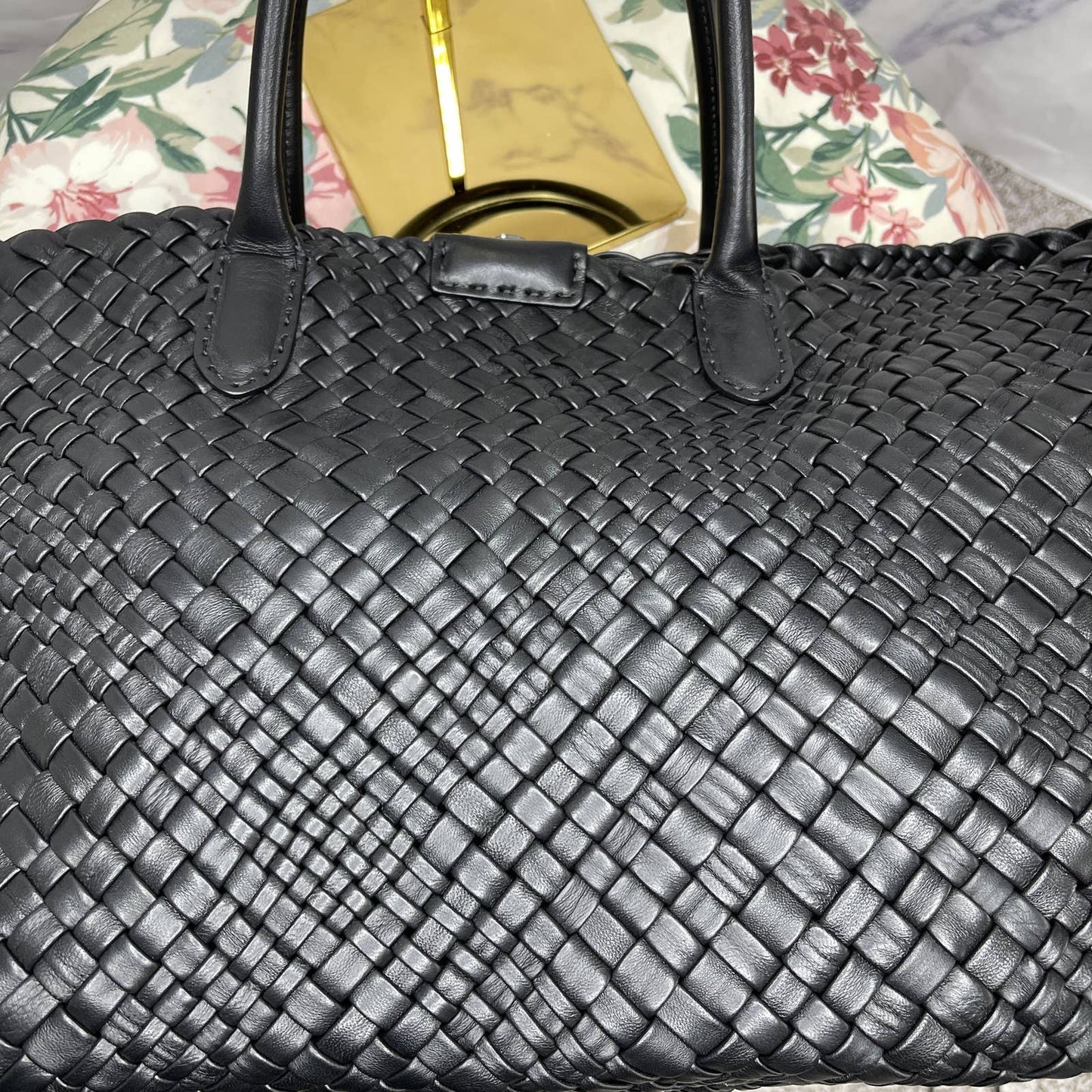 Falor Firenze | Hand Woven Black Leather Tote