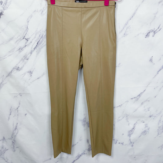 Zara | High Waisted Faux Leather Leggings | L