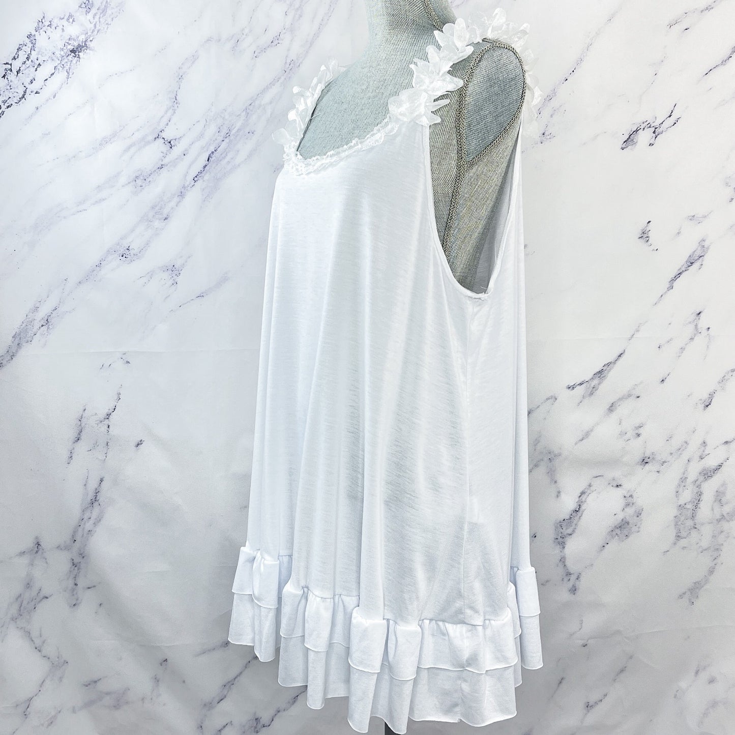 Mislook | White Ruffle Tunic Tank | 2XL