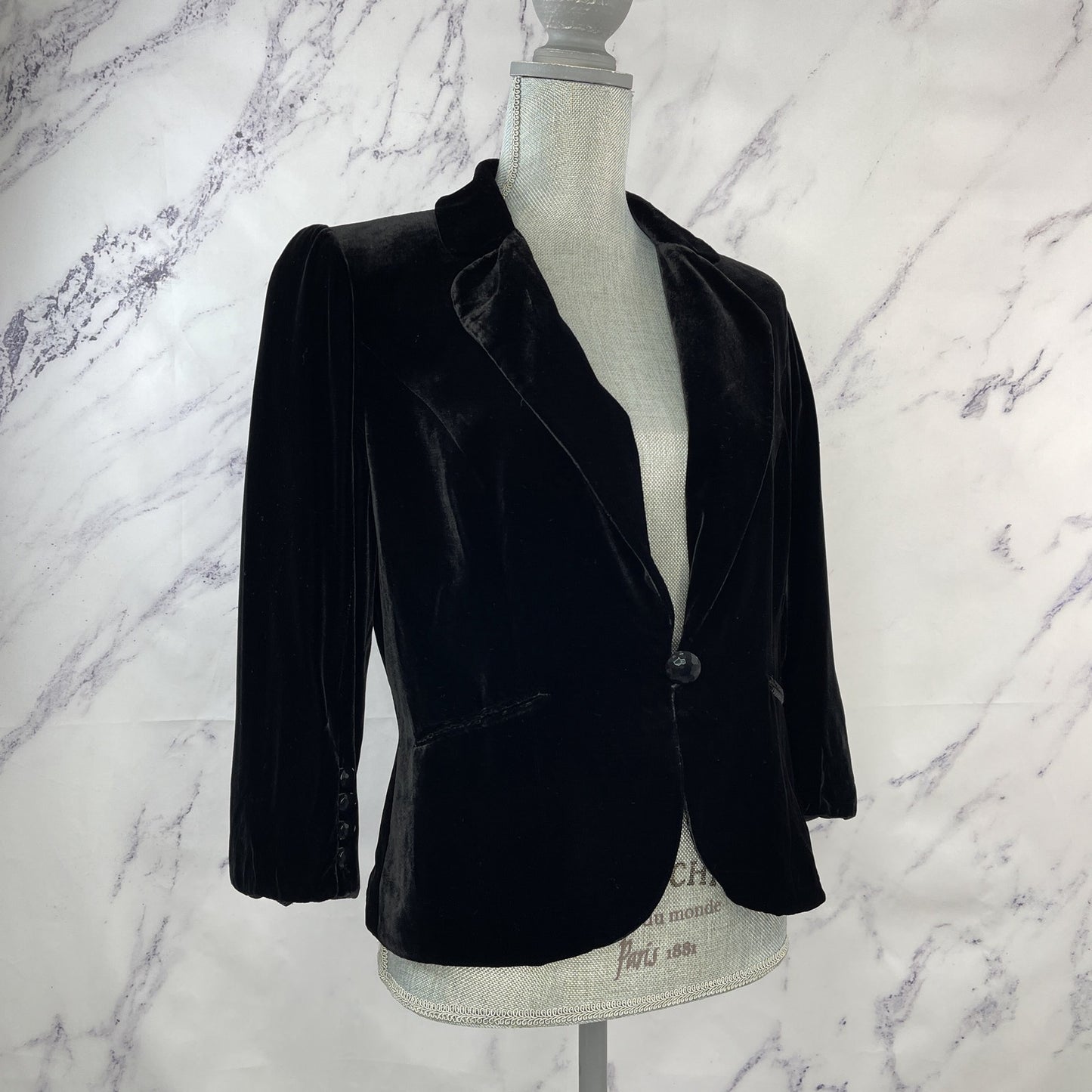 Ann Taylor LOFT | Black Velvet Blazer Silk Blend | 10