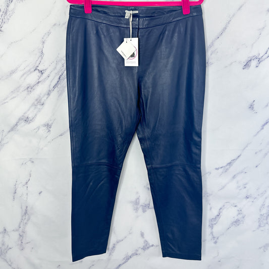 Halogen | Navy Genuine Leather Pants | 10