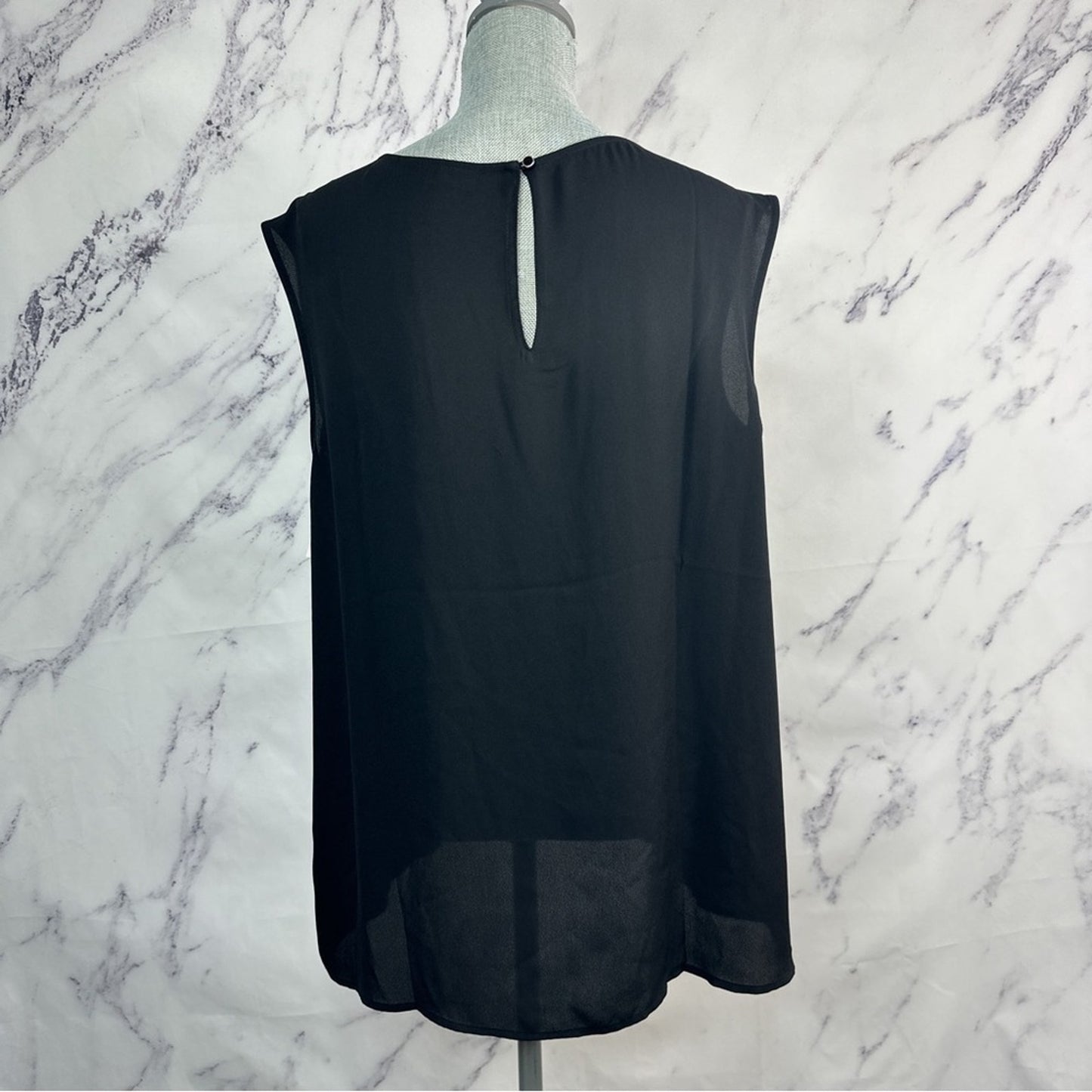 Sejour | Black Sleeveless Blouse | 14W