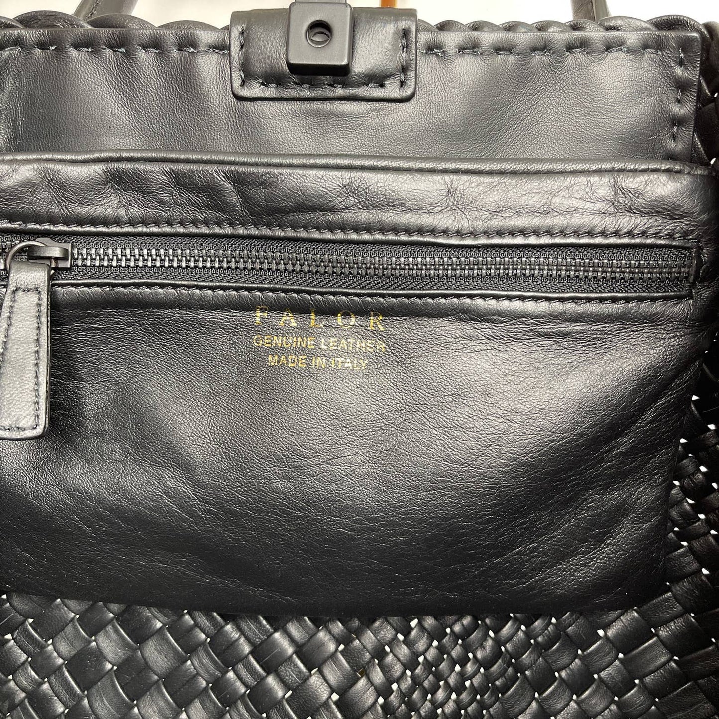 Falor Firenze | Hand Woven Black Leather Tote