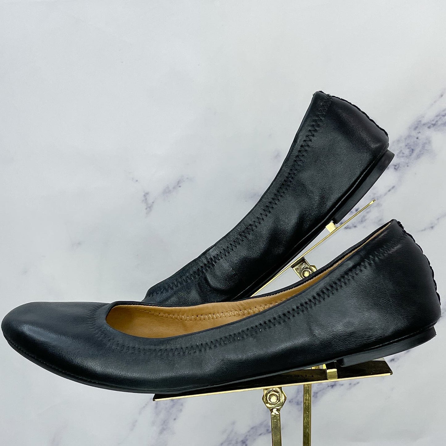 Lucky Brand | ‘Erin’ Black Leather Flats | 10