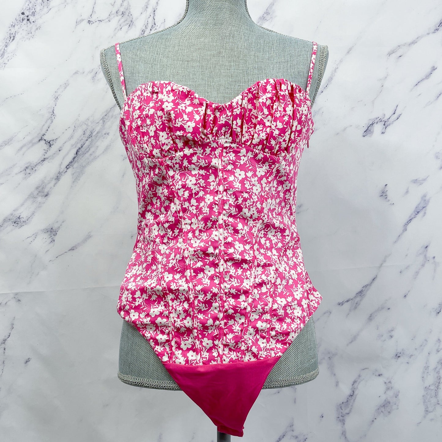 Zara | Floral Thong Bodysuit | L