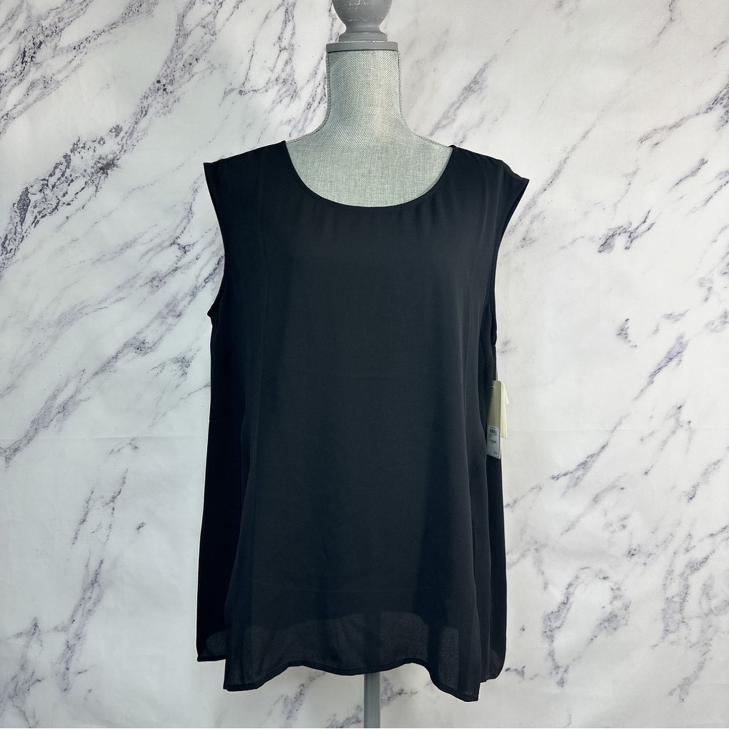 Sejour | Black Sleeveless Blouse | 14W