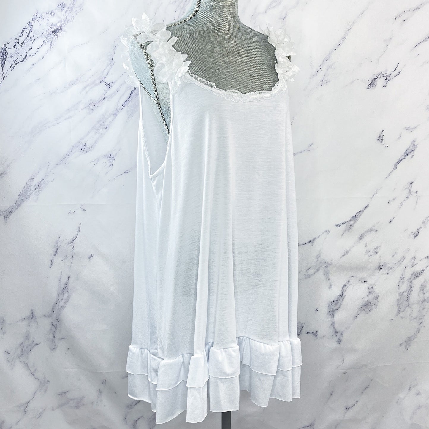 Mislook | White Ruffle Tunic Tank | 2XL