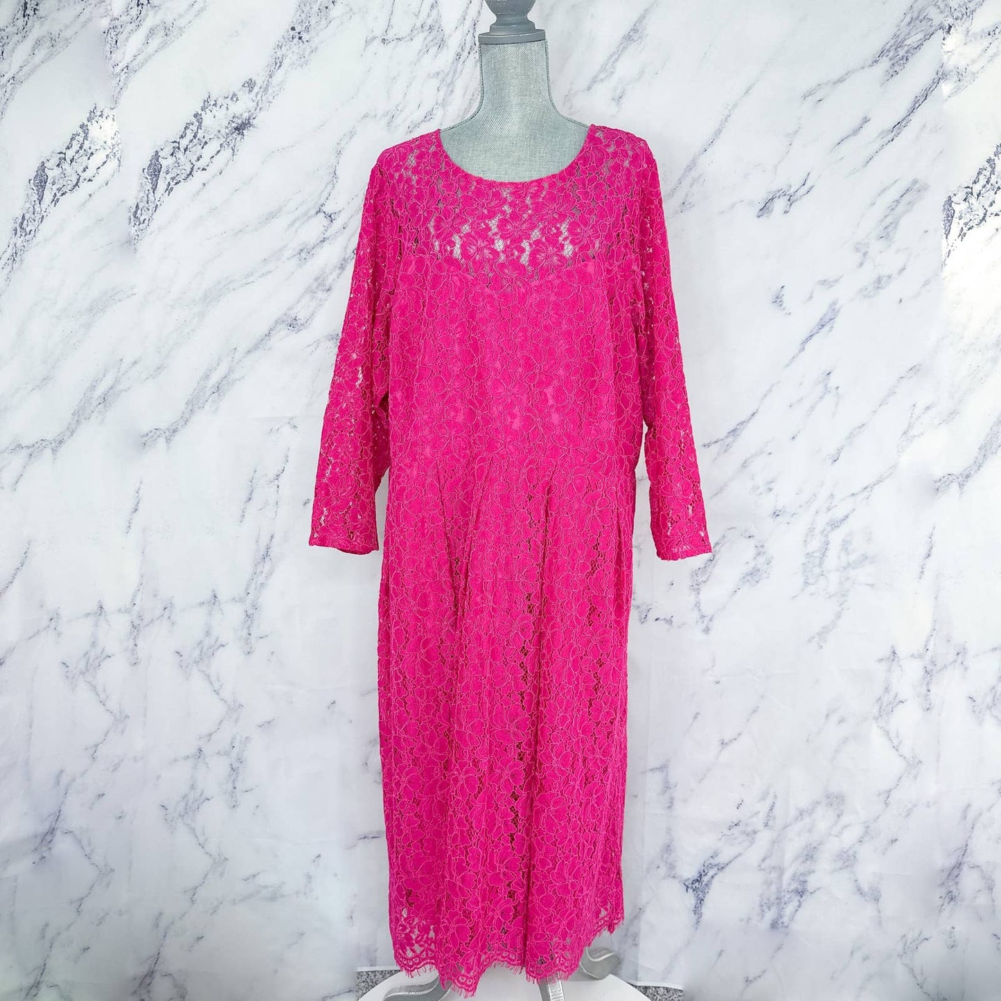 Eloquii | Pink Lace Fit and Flare Dress | Sz 24