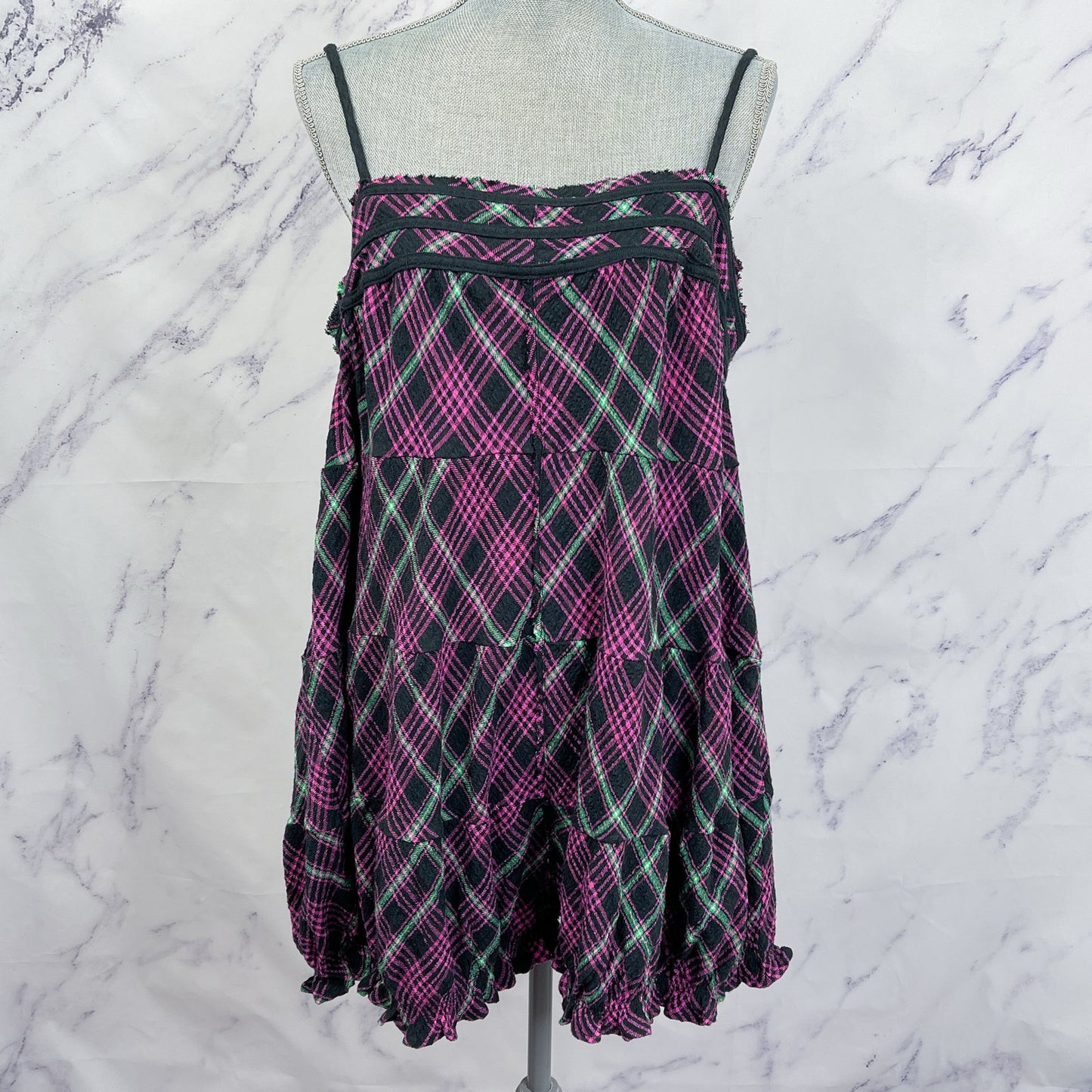 Free People Intimately Free | Plaid Crush and Blush Romper