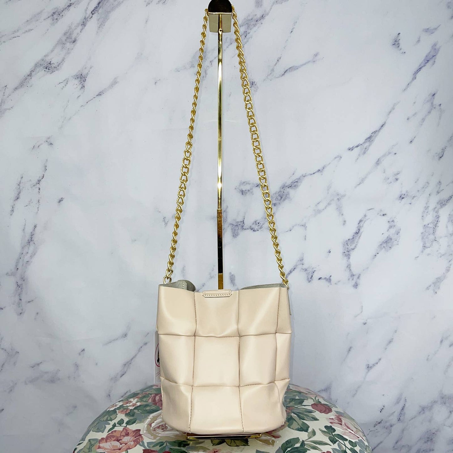 Falor Firenze | Cream Natural Leather Bucket Bag