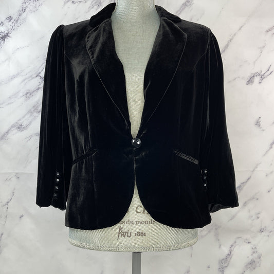 Ann Taylor LOFT | Black Velvet Blazer Silk Blend | 10