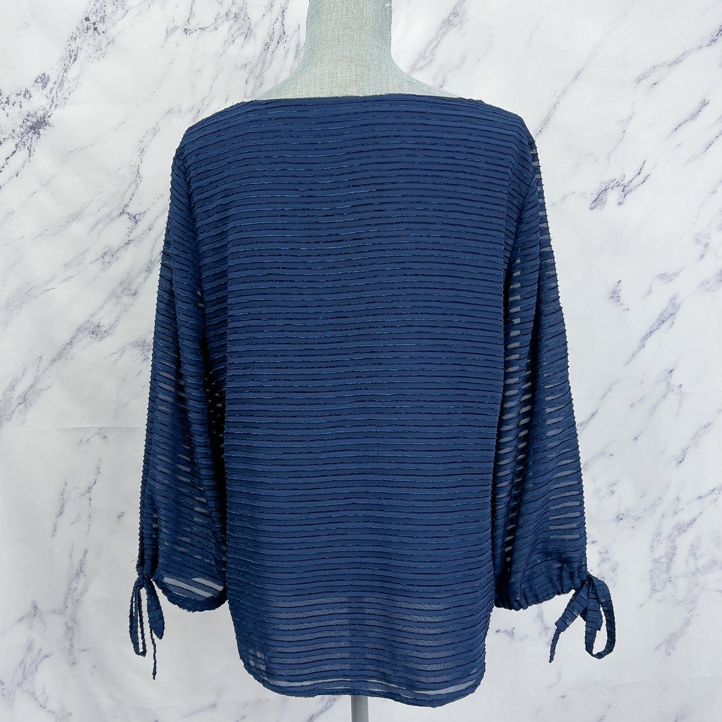Banana Republic | Navy Semi-Sheer Long Sleeve Shirt | L