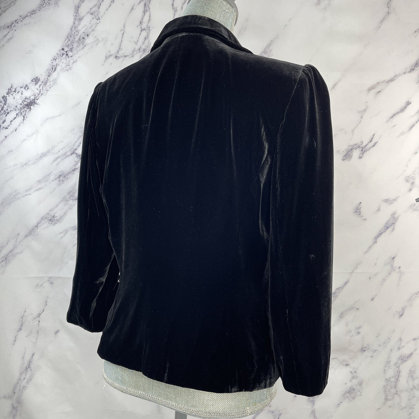 Ann Taylor LOFT | Black Velvet Blazer Silk Blend | 10