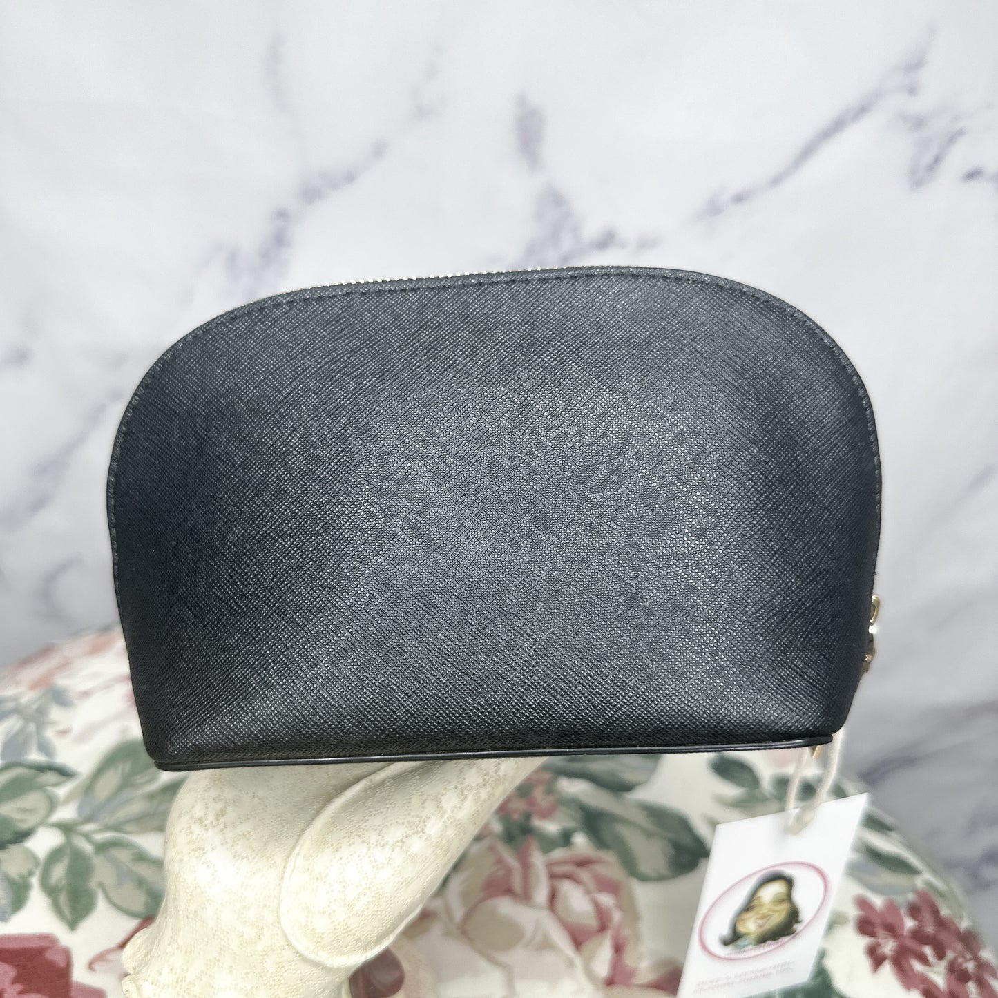 Kate Spade | Black Saffiano Leather Small Black Cosmetic Bag