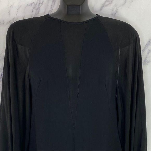 Robert Rodriguez | Techno Crepe illusion Dress | Black | Size 4