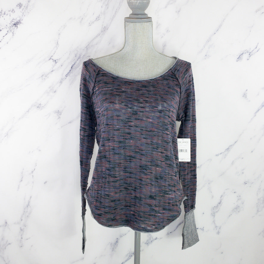 Free People| We The Free | Spaced Out Top | Black/Purple | Size L